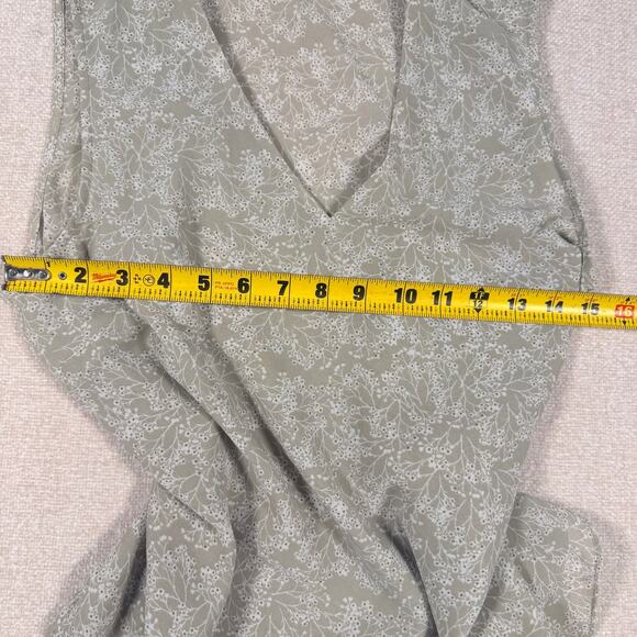 WOMEN'S FLOWY TOP SAGE GREEN H&M BOHO MEDIUM - Picture 2 of 6